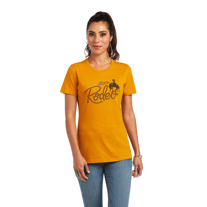 Ariat T-Shirts Damen - Let's Rodeo Gelb ( HNBLP-6219 )